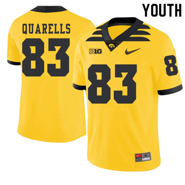 2019 Youth #83 Matt Quarells Iowa Hawkeyes College Football Alternate Jerseys Sale-Gold